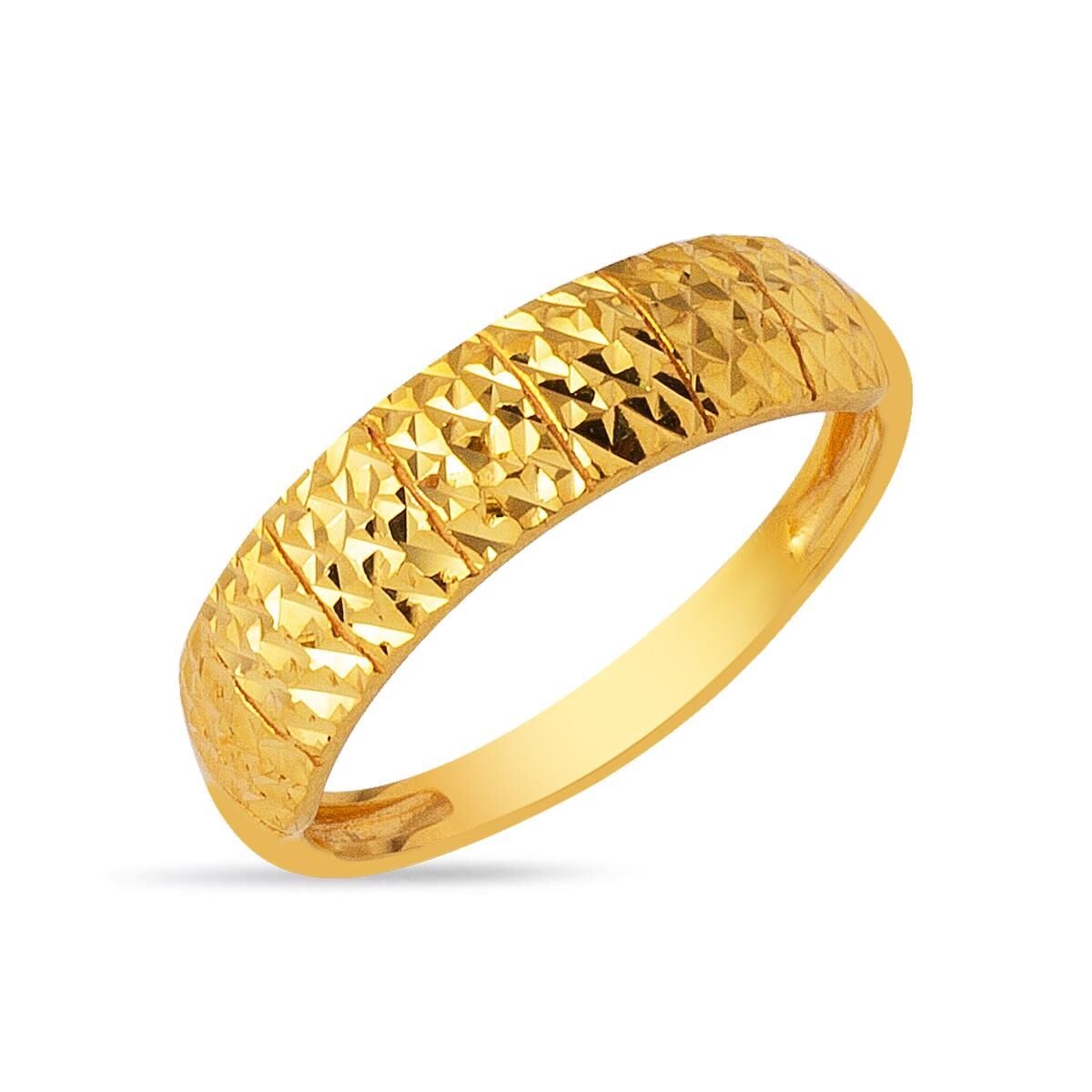 22K Yellow Gold Herringbone Ring
