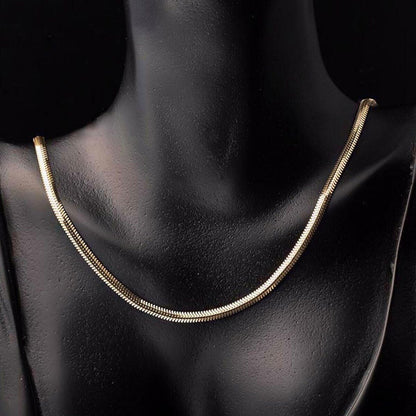 14K Yellow Gold Herringbone Chain Necklace 50 cm