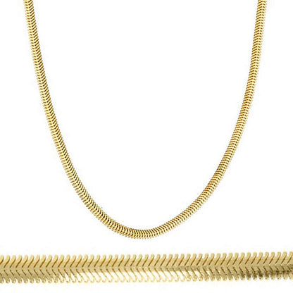 14K Yellow Gold Herringbone Chain Necklace 50 cm