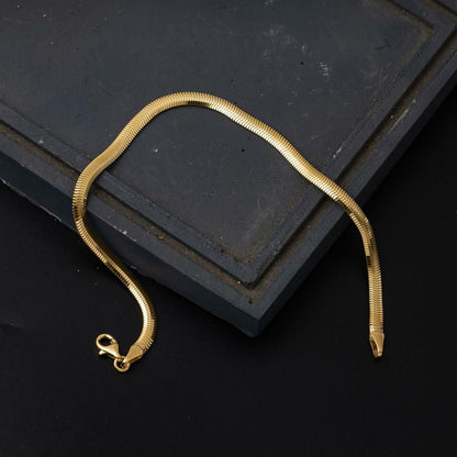 14K Yellow Gold Italian Herringbone Wide Bracelet