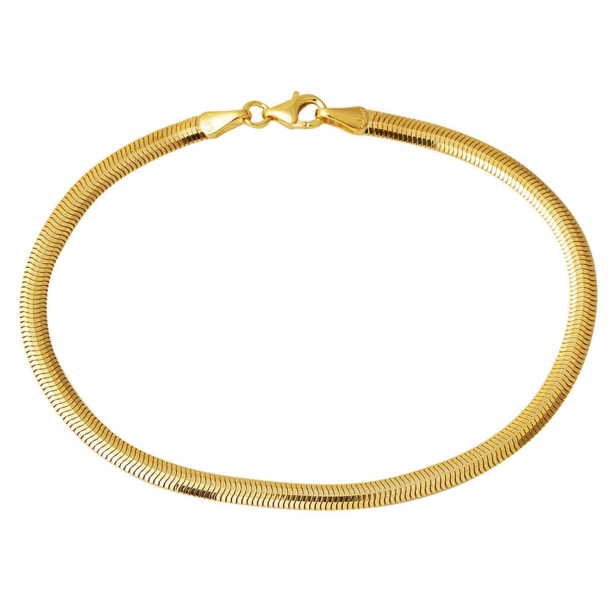 14K Yellow Gold Italian Herringbone Wide Bracelet