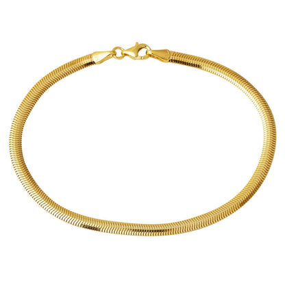 14K Yellow Gold Italian Herringbone Wide Bracelet