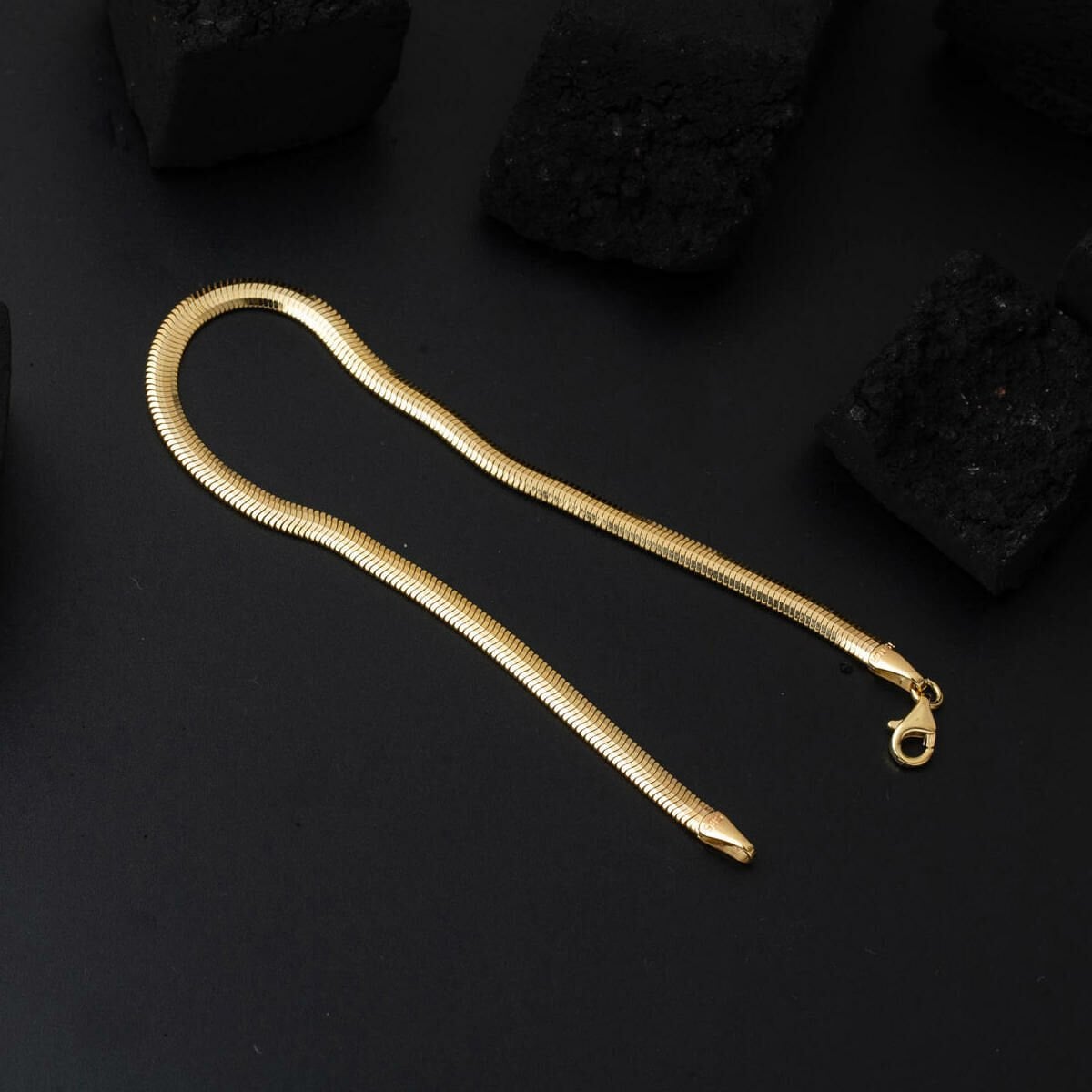 14K Yellow Gold Italian Herringbone Wide Bracelet