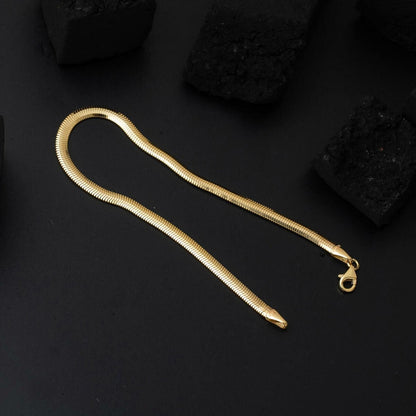 14K Yellow Gold Italian Herringbone Wide Bracelet