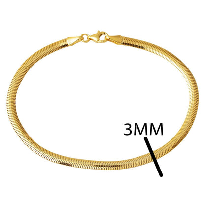 14K Yellow Gold Italian Herringbone Wide Bracelet