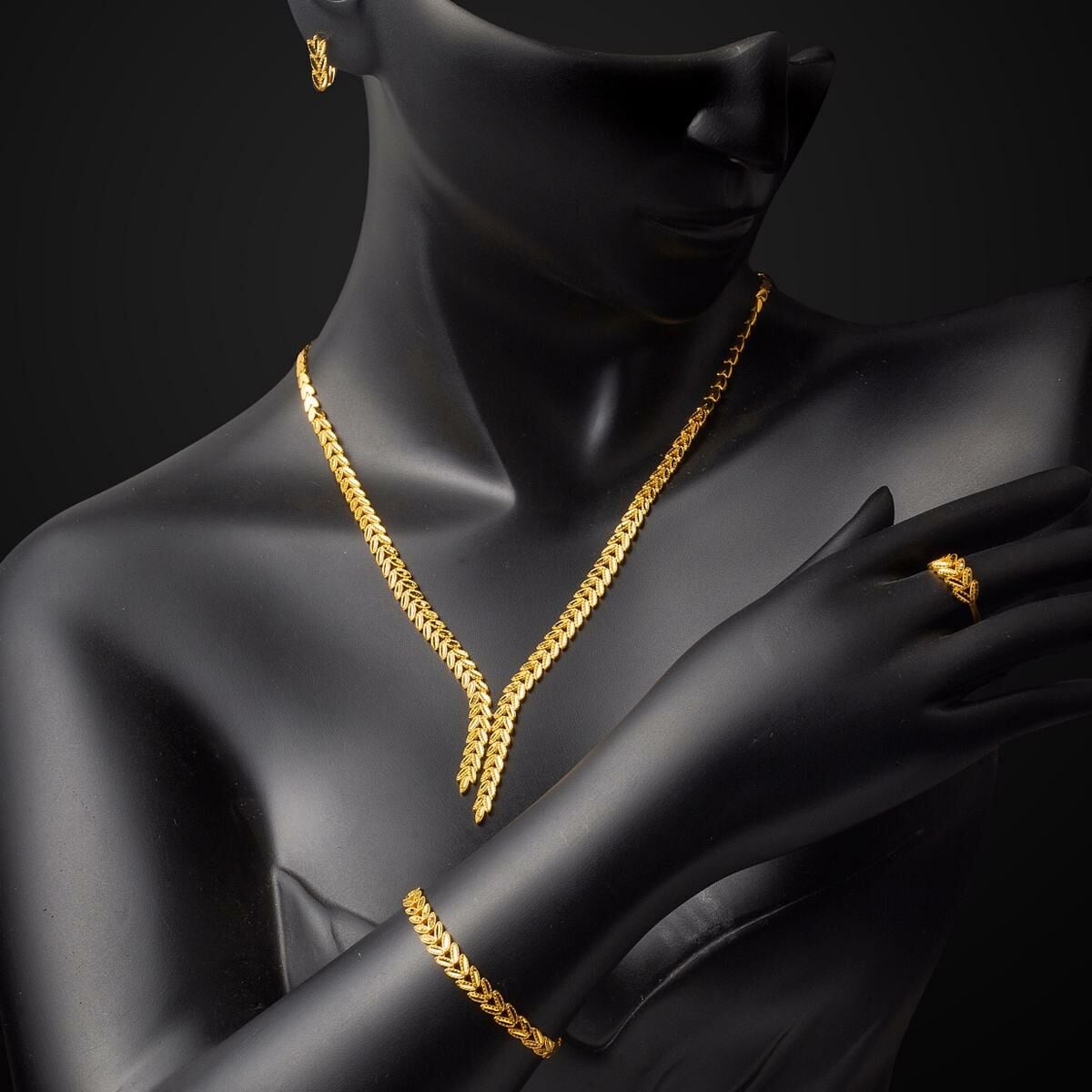 14K Yellow Gold Wheat Wedding Set (22.89 g)