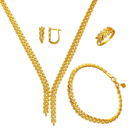14K Yellow Gold Wheat Wedding Set (22.89 g)