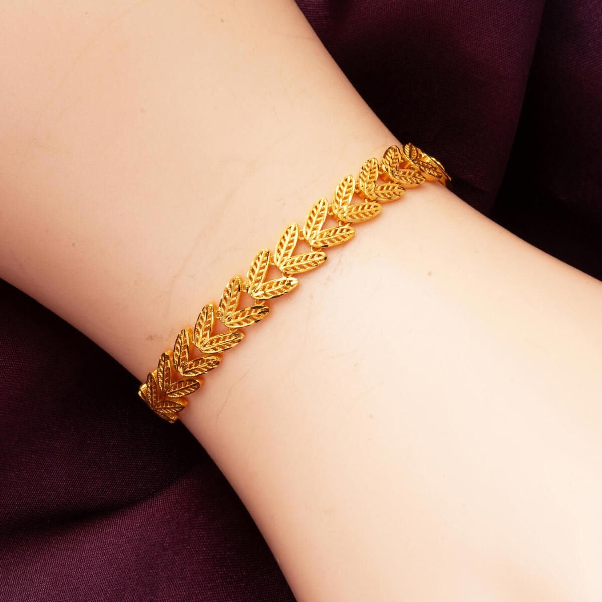 14K Yellow Gold Wheat Bracelet (6.04 g)