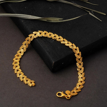 14K Yellow Gold Wheat Bracelet (6.04 g)