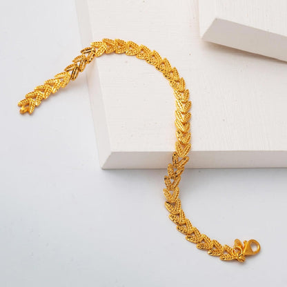 14K Yellow Gold Wheat Bracelet (6.04 g)