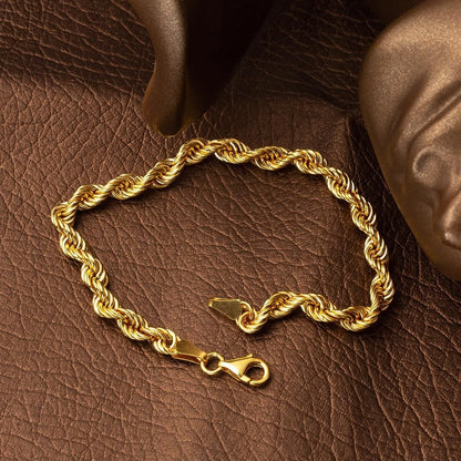 14K Yellow Gold Twisted Chain Bracelet (3.26 g)