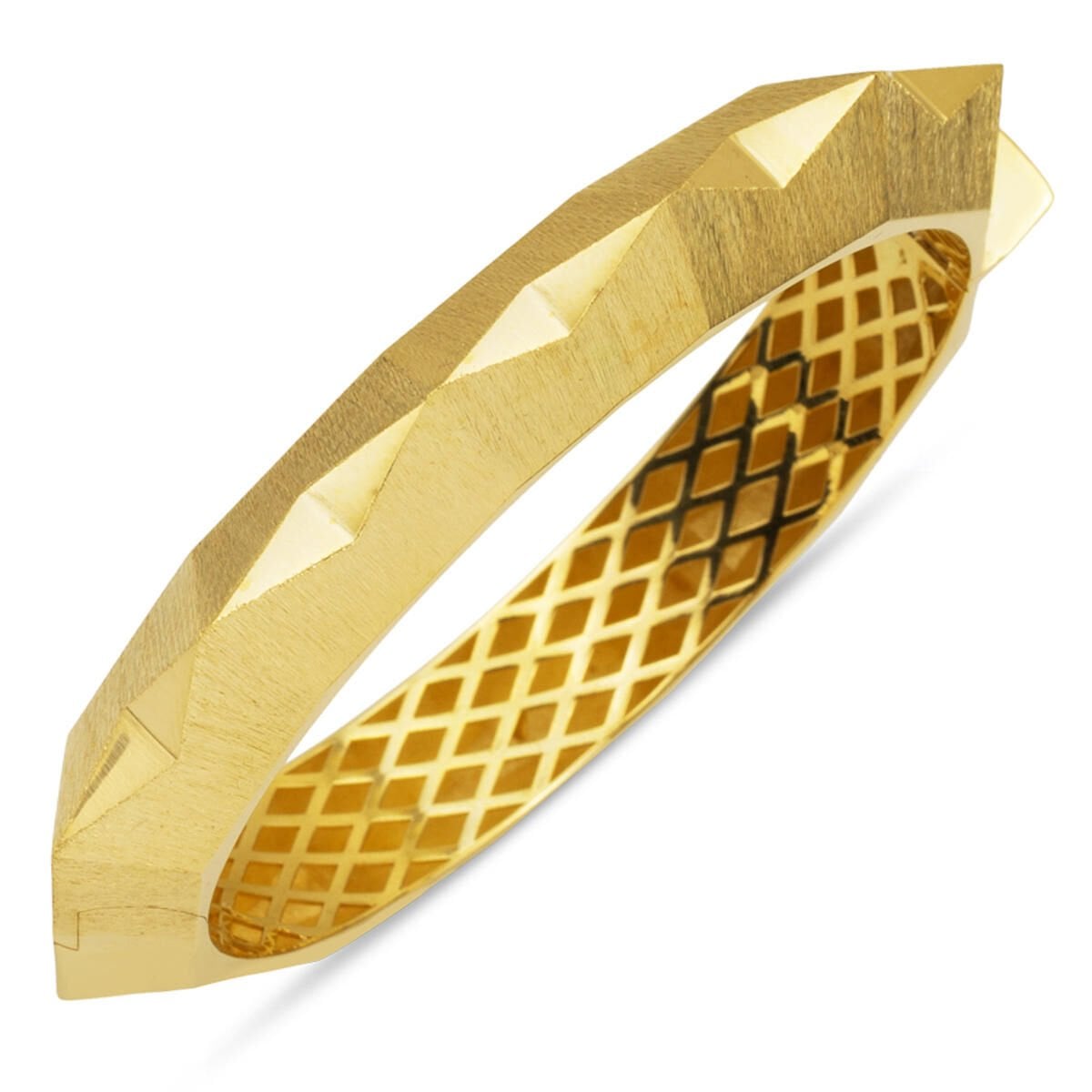 14K Yellow Gold Swallow Hinged Cuff Bangle