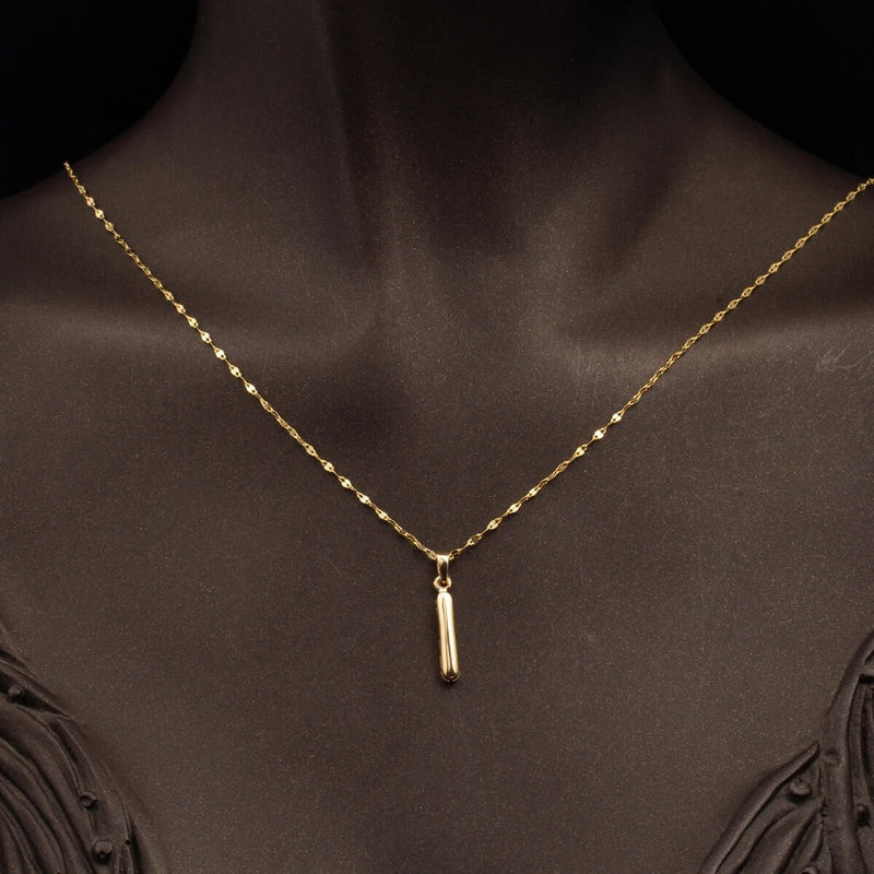 14K Yellow Gold Balloon I Initial Necklace
