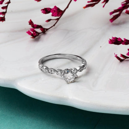 14K White Gold 0.38 Ct Solitaire Baguette Diamond Ring