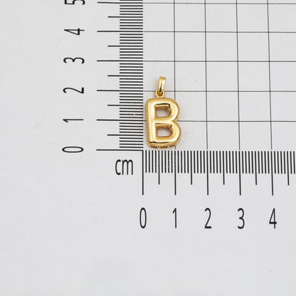 14K Yellow Gold Balloon Initial B Pendant