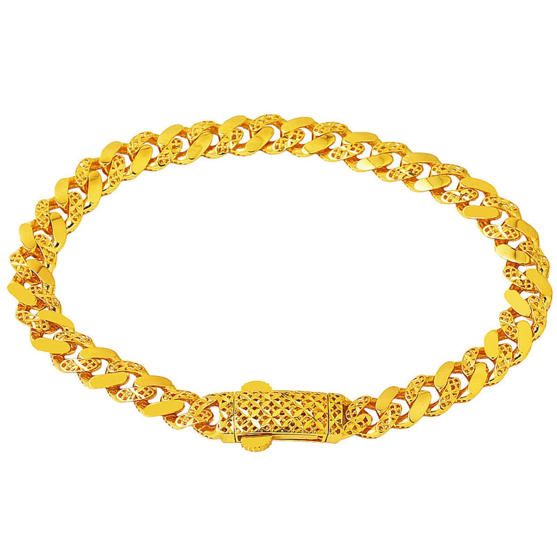 14K Yellow Gold Antique Curb Chain Bracelet