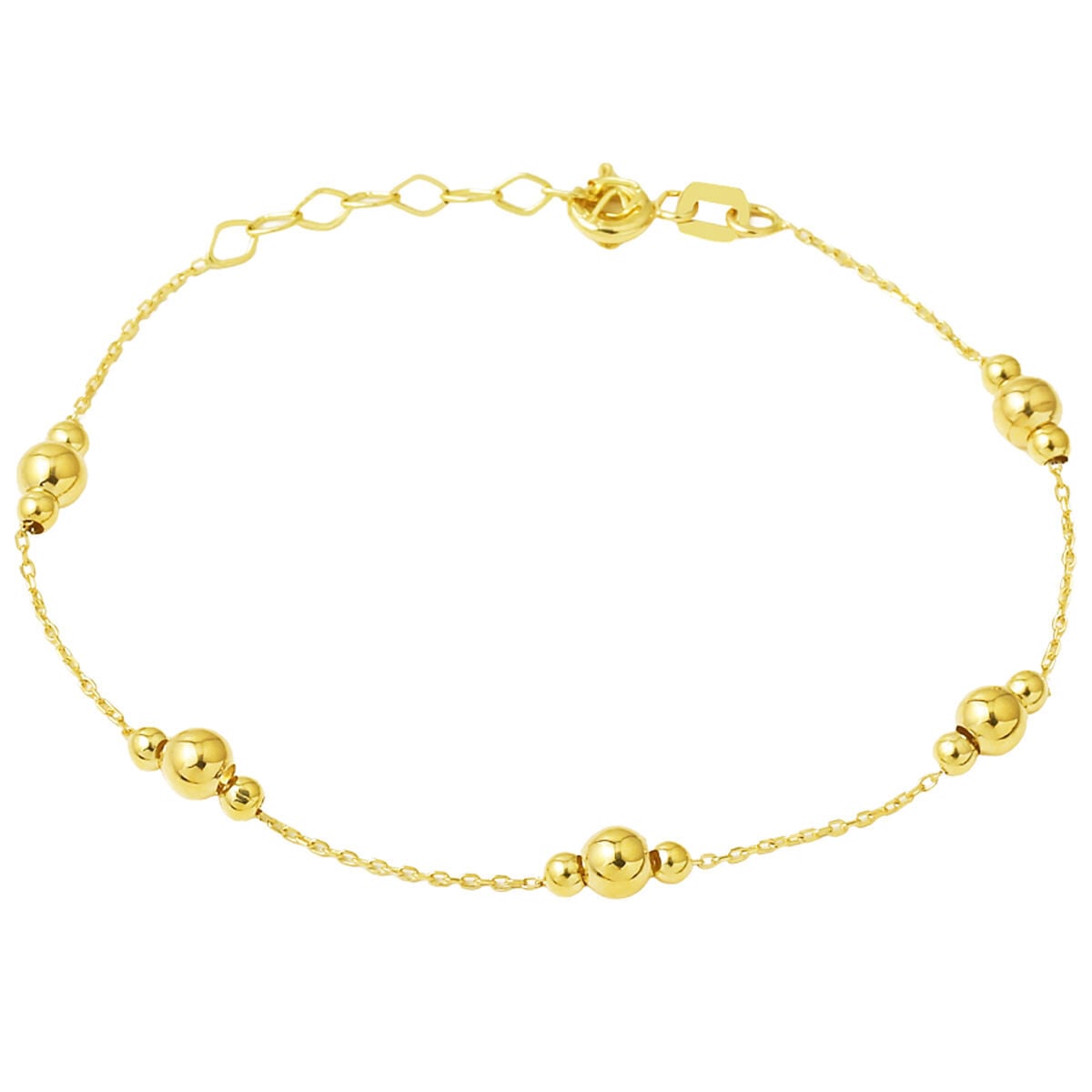 14K Yellow Gold Minimalist Bead Chain Bracelet