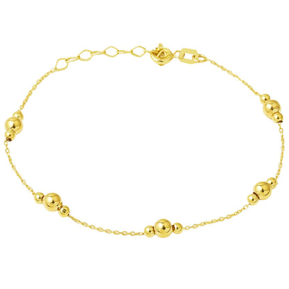 14K Yellow Gold Minimalist Bead Chain Bracelet