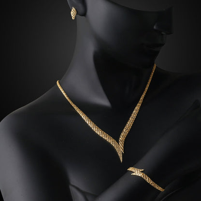 14K Yellow Gold Drop Design Bridal Set