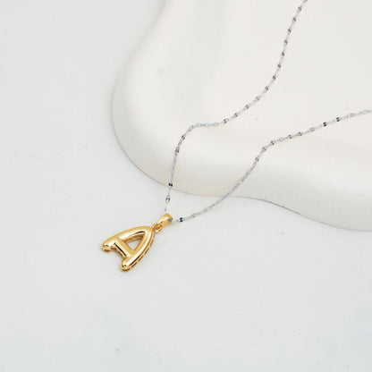 14K Yellow Gold Balloon Initial A Pendant