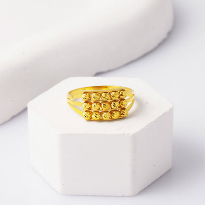 14K Yellow Gold Bead Ring