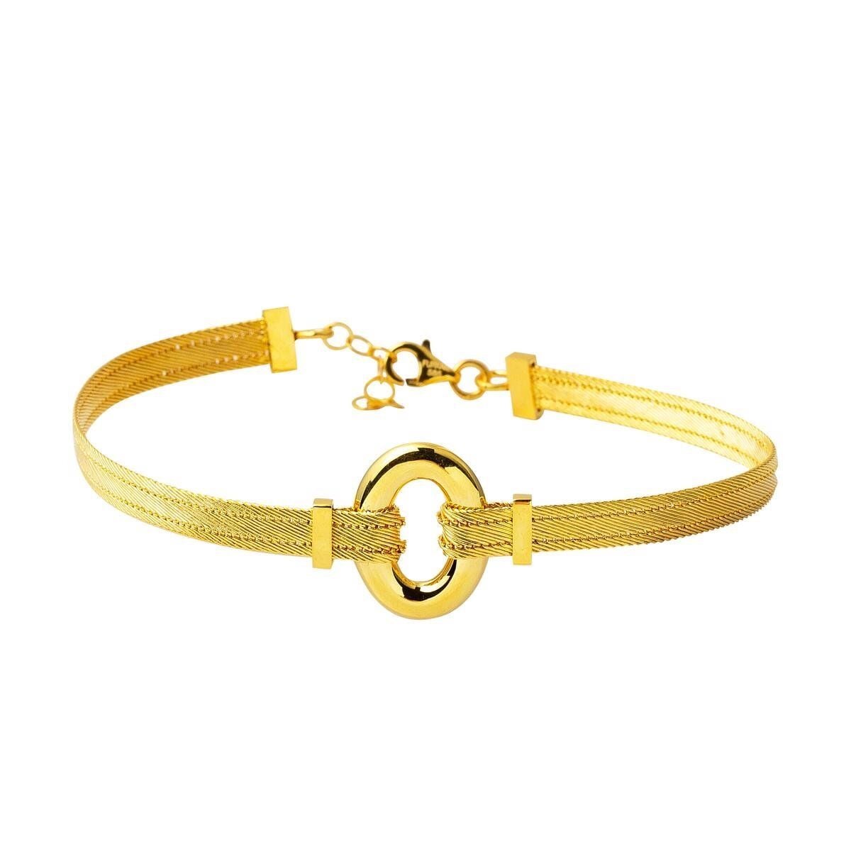 14K Yellow Gold Duru Mesh Collar Necklace & Bracelet Set