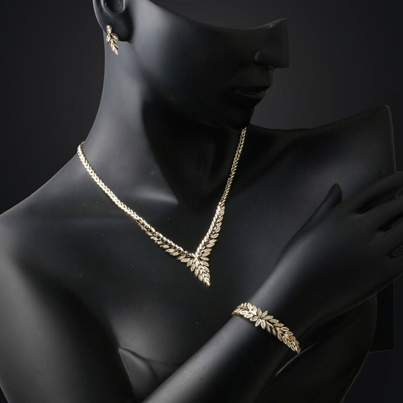 14K Yellow Gold Meriva Wheat Wedding Set