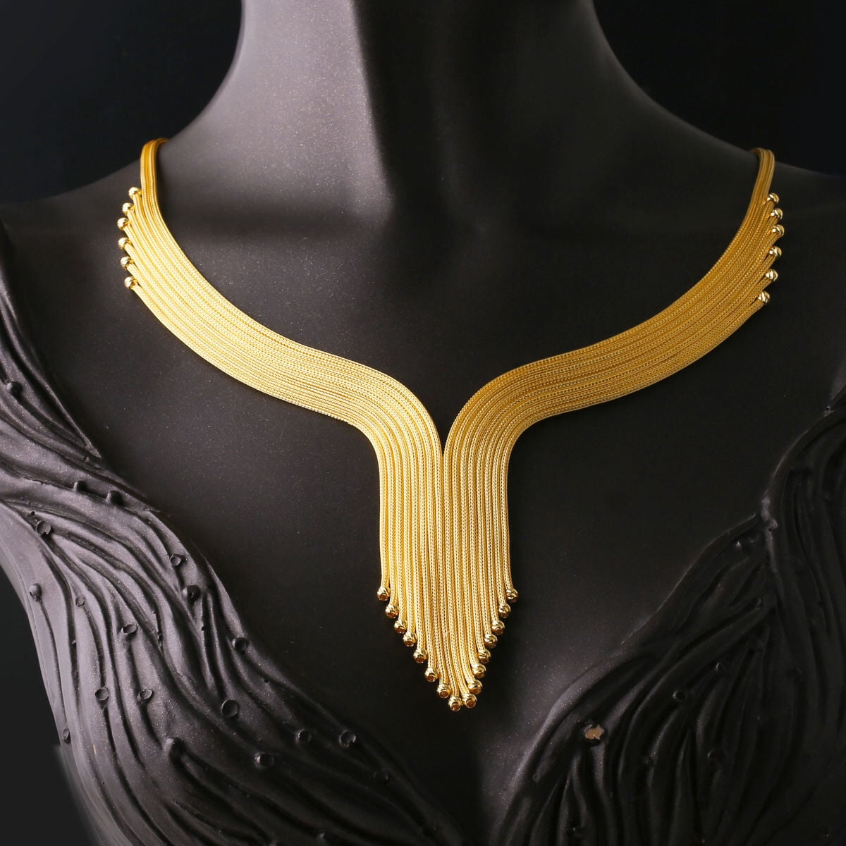 14K Yellow Gold Braided Chain Wedding Set
