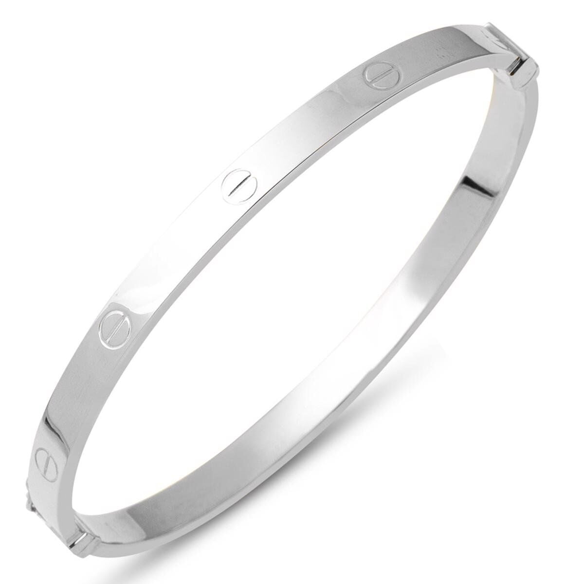 14K White Gold Hinged Cuff Bangle (6.44 g)