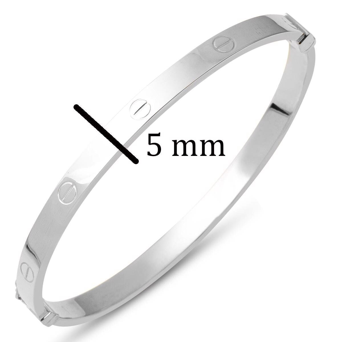 14K White Gold Hinged Cuff Bangle (6.44 g)