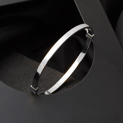 14K White Gold Hinged Cuff Bangle