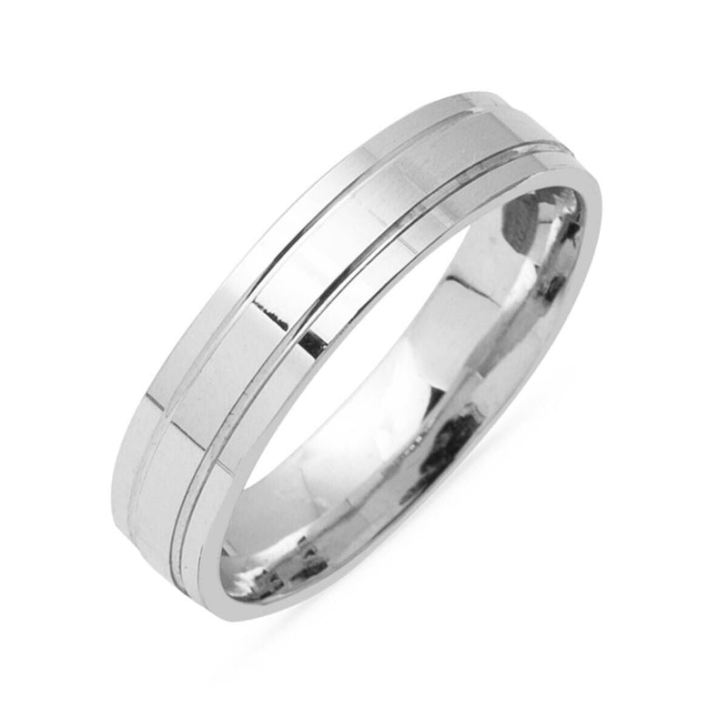 14K White Gold Men's Wedding Band Ring (3 g)