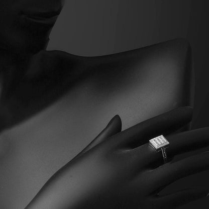 14K White Gold Baguette Minimalist Cubic Zirconia Ring