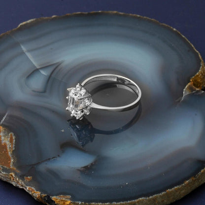 14K White Gold Baguette Cubic Zirconia Ring (2.29 g)