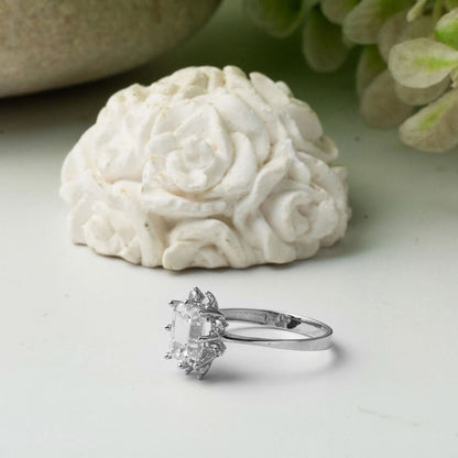 14K White Gold Baguette Cubic Zirconia Ring (2.29 g)