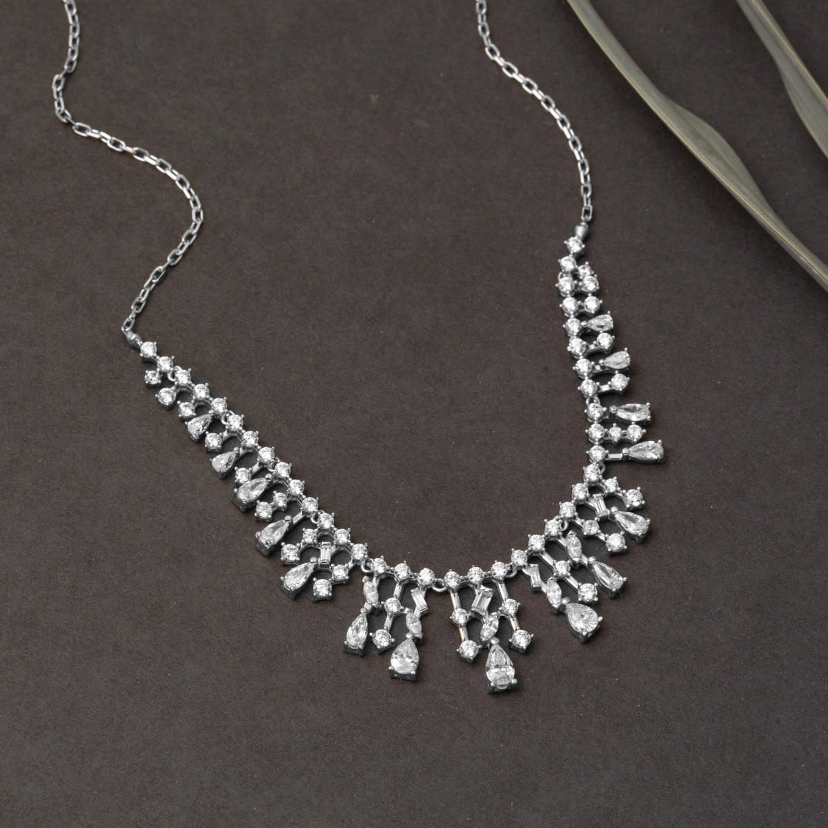 14K White Gold Teardrop Cubic Zirconia 3-Piece Set