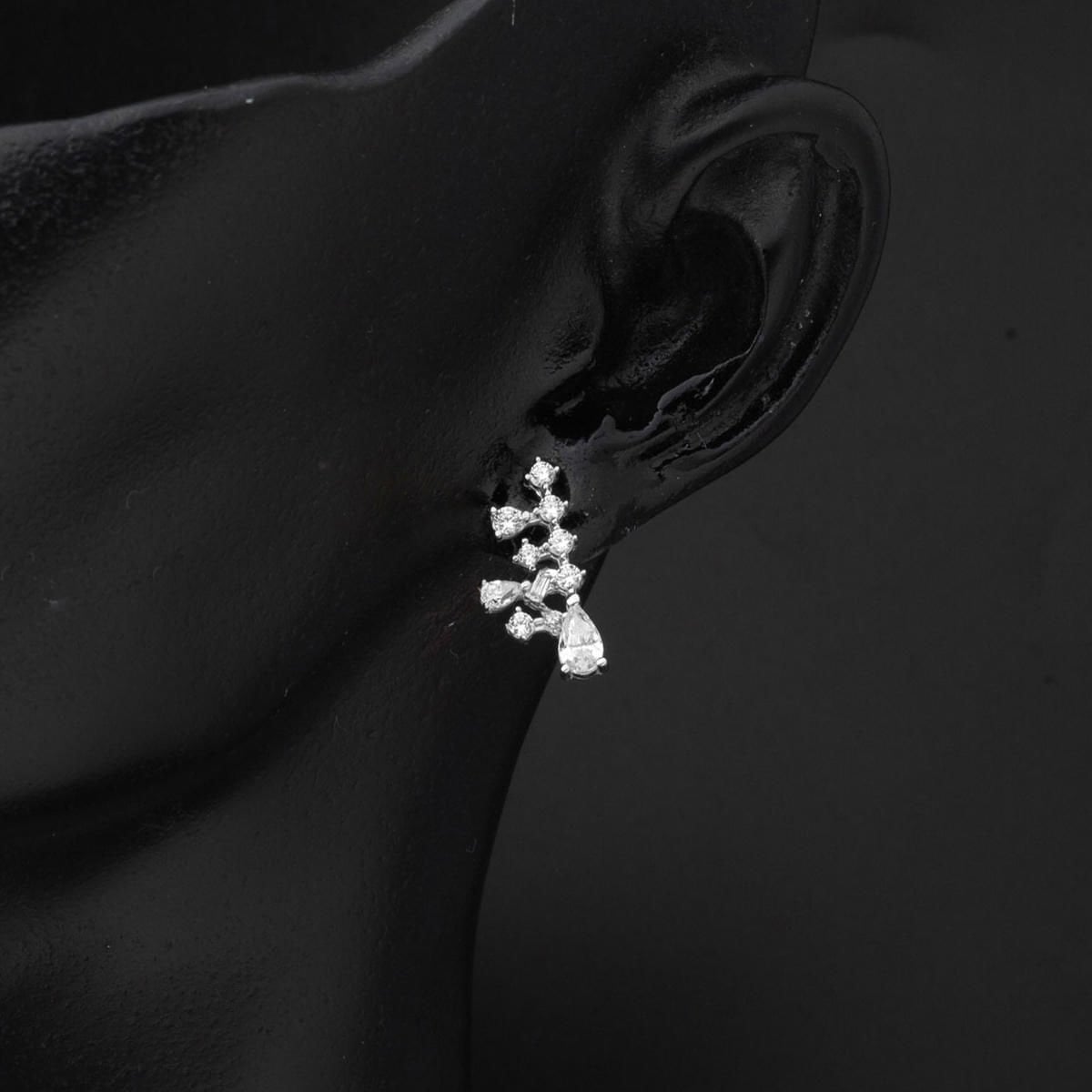 14K White Gold Teardrop Cubic Zirconia 3-Piece Set