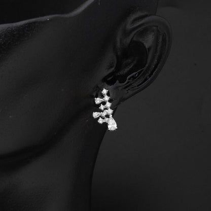 14K White Gold Teardrop Cubic Zirconia 3-Piece Set