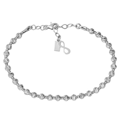 14K White Gold Bead Bracelet