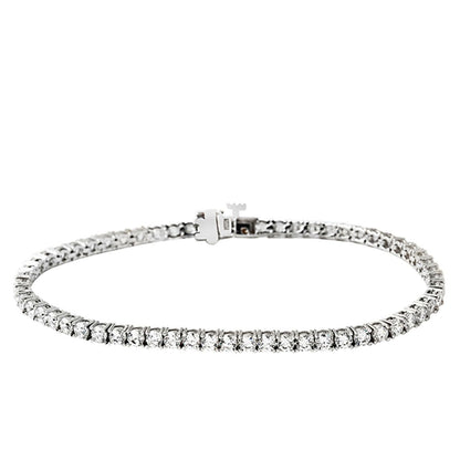 14K White Gold Tennis Cubic Zirconia Bracelet (8.85 g)