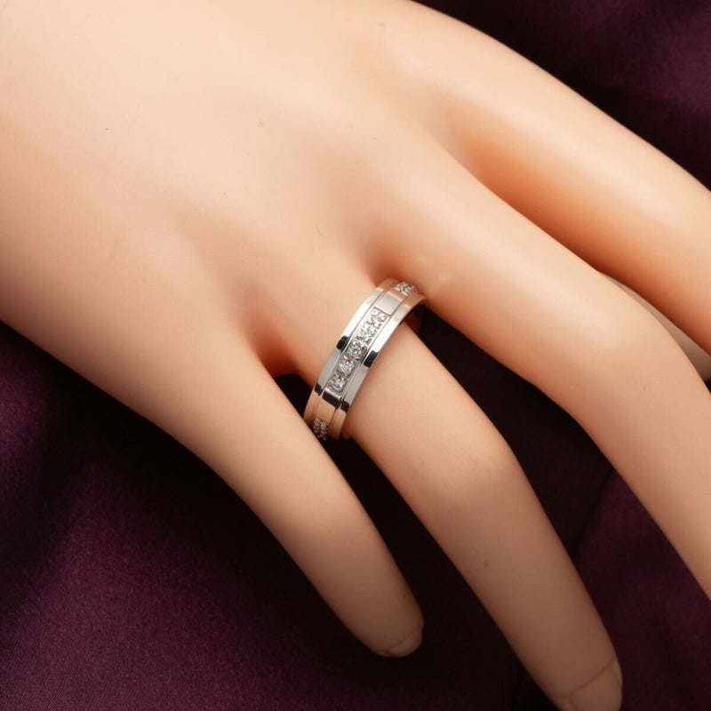 14K White Gold Cubic Zirconia Women's Wedding Band Ring