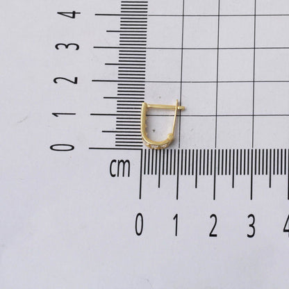 14K Yellow Gold White Cubic Zirconia Girl's Baby Earrings