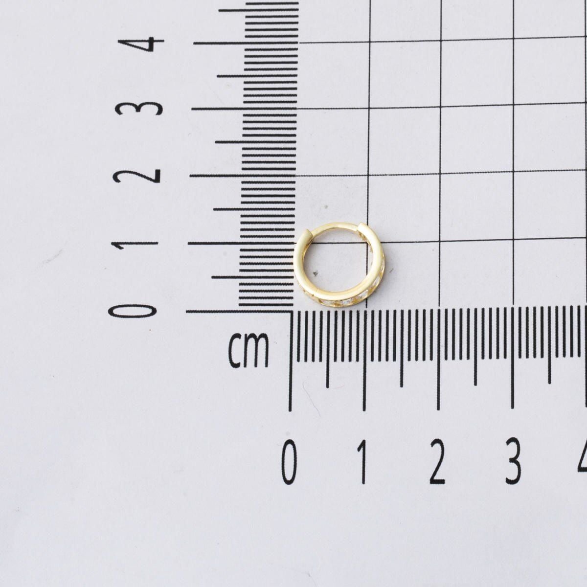 14K Yellow Gold White Cubic Zirconia Hoop Girl's Children's Earrings
