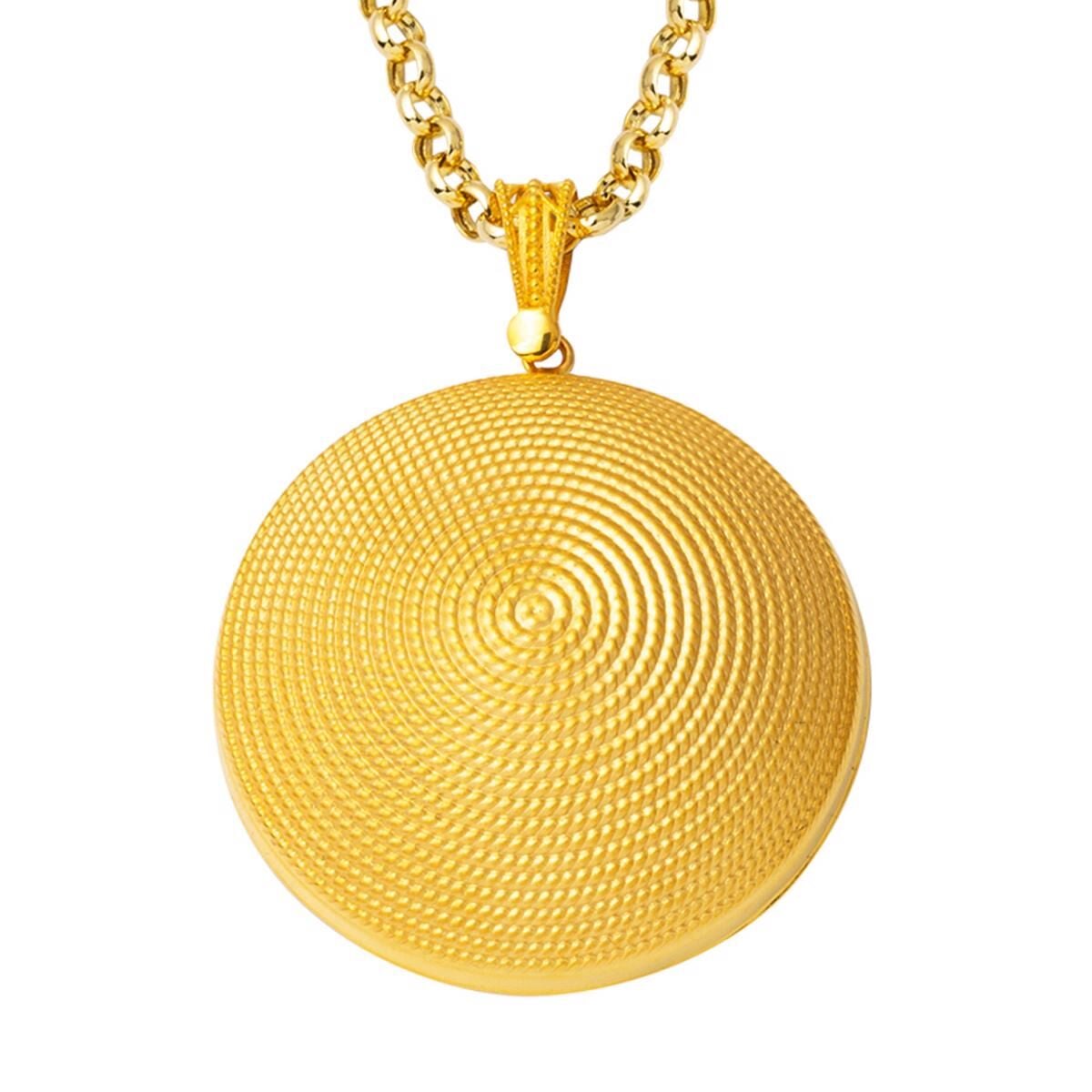 14K Yellow Gold Beypazari Necklace 3 cm Diameter