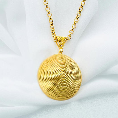 14K Yellow Gold Beypazari Necklace 3 cm Diameter