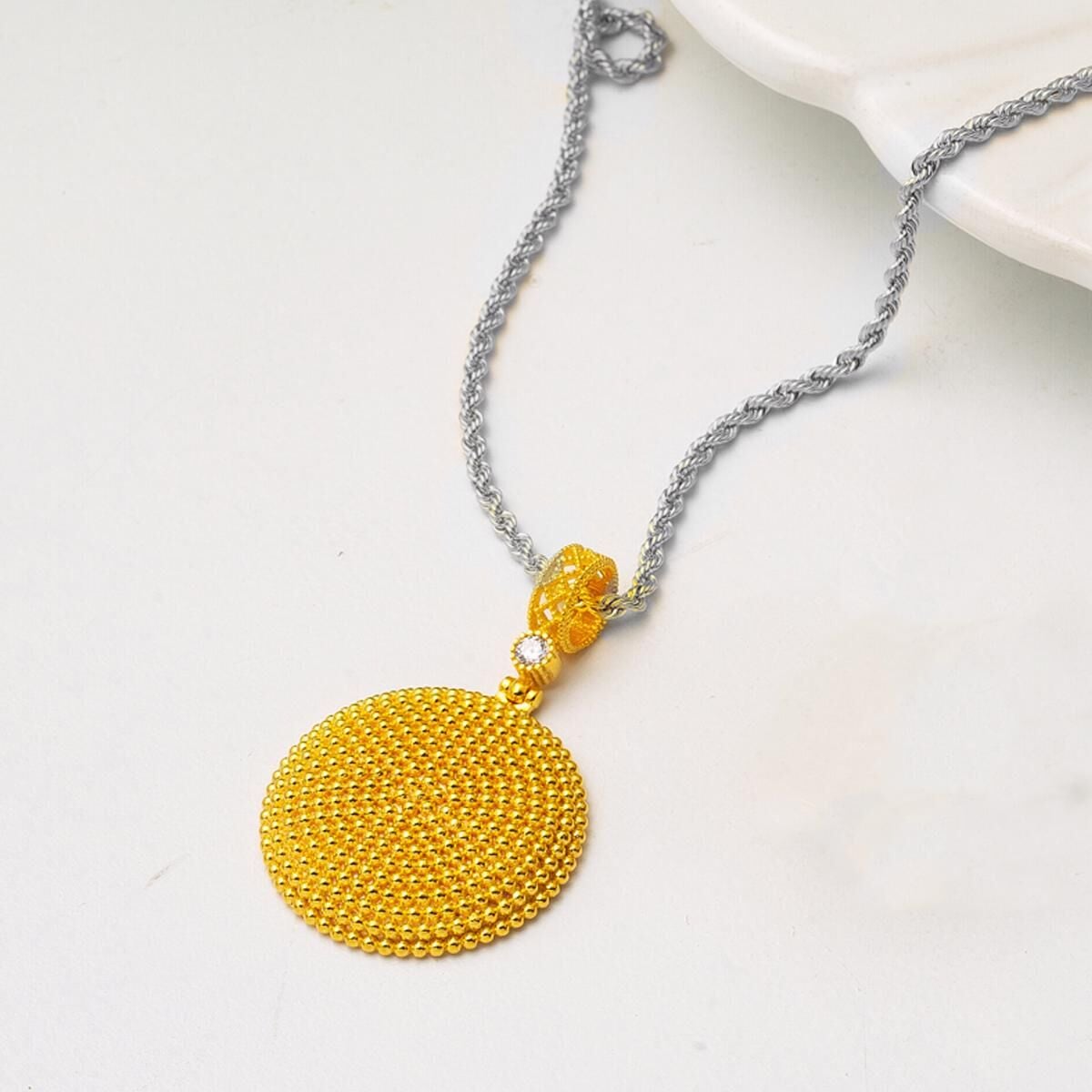 14K Yellow Gold Beypazari Talisman Cubic Zirconia Pendant