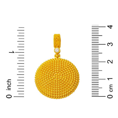 14K Yellow Gold Beypazari Talisman Cubic Zirconia Pendant