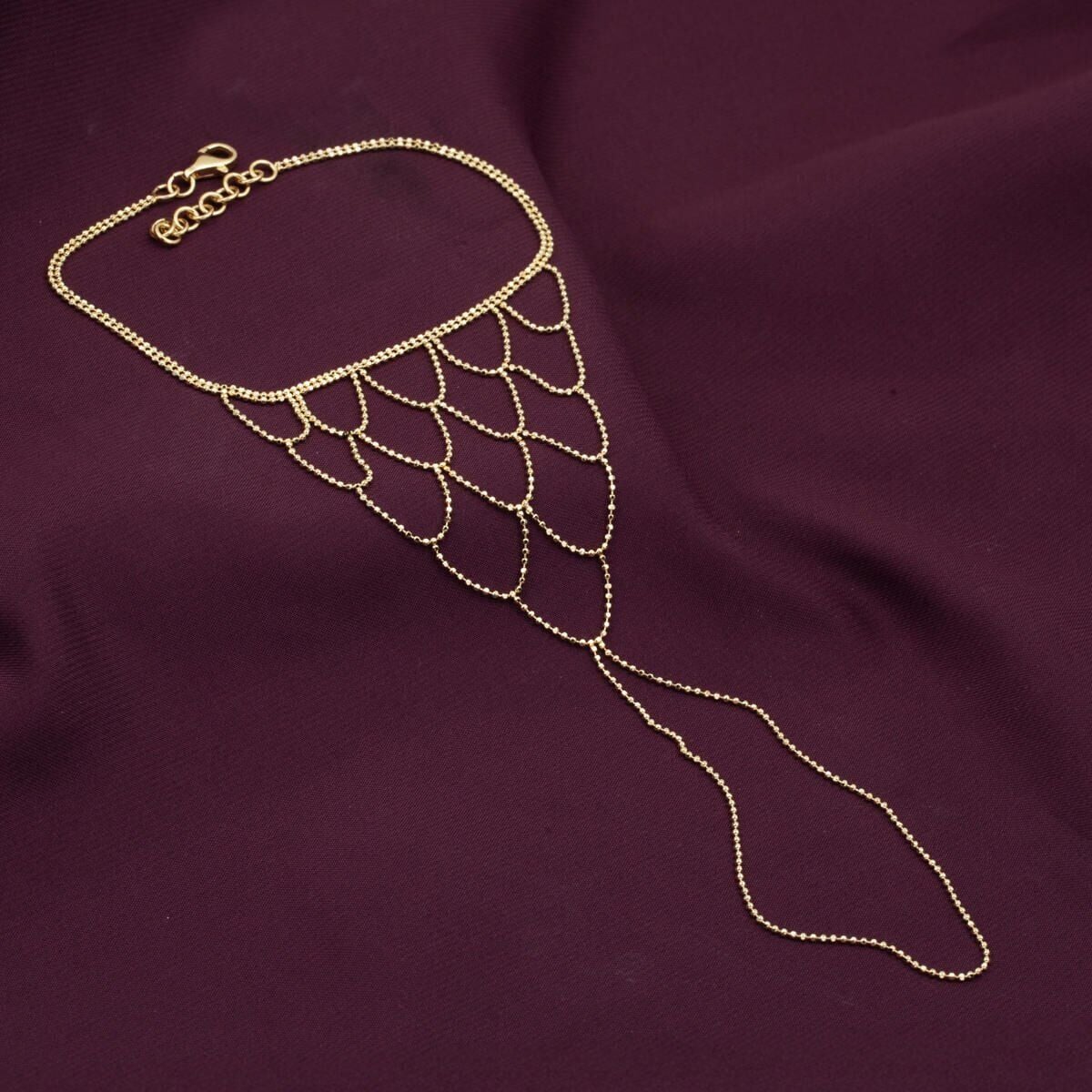 14K Yellow Gold Mini Ball Chain Shahmaran Bracelet