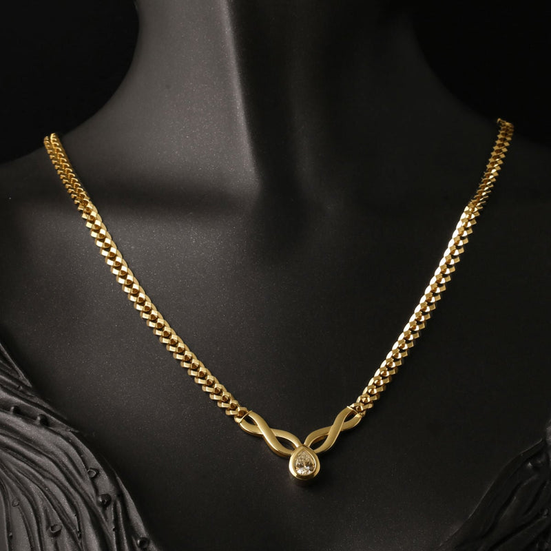 14K Yellow Gold Curb Moissanite Necklace (17.18 g)