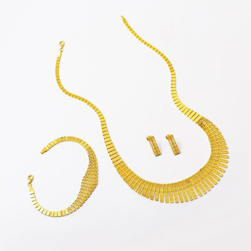 14K Yellow Gold Cleopatra Wedding Set